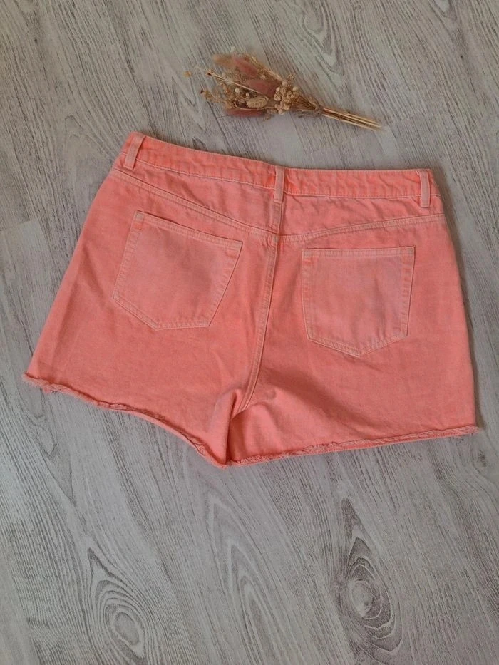 🌸 Short de mujer de cintura alta coral rosa Promod – Nuevo – Talla 44 (conviene para un 40) 🌸 – photo 6